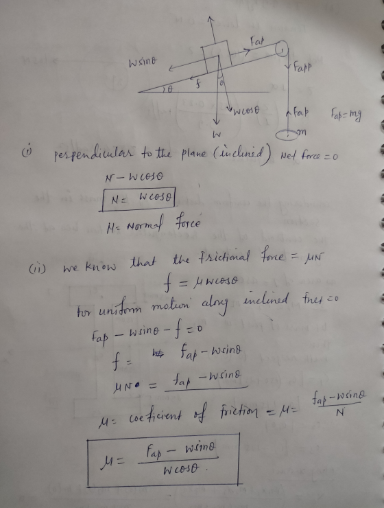 wsino wsino HE wcoso fap fap=mg W tm inclined) Met force =0 0 perpendicular to the plane N-wcoso IN E wcoso ool M= Normal for