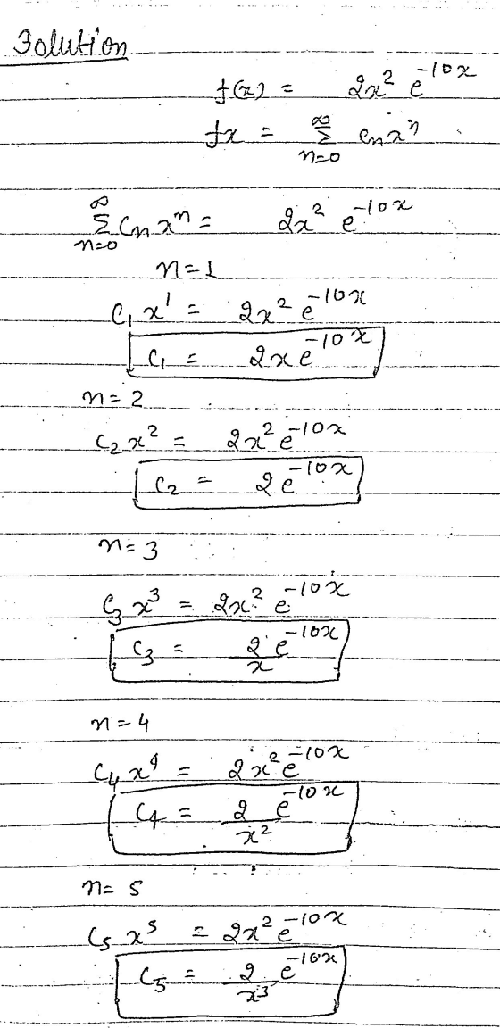 3olution -10% fe2 ta a 21² enan -lox Elnana ga² e nzo A - 10x n=1 167 Cia x= 2x² gace n=2 2 -lon 523? qx² 22102 (C2 (2 = m=3