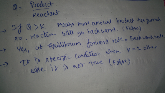 Product Reactant mearn mor aunotur product hntomed N0,Yeactionh wil go back wrd. CFahe) Yer, at epilibrun onuord nate- Backuo
