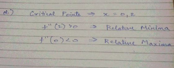 d.2 Critical Pointe » x = 0,2 11 Relative Minima f(o)lo > Relative Maxima