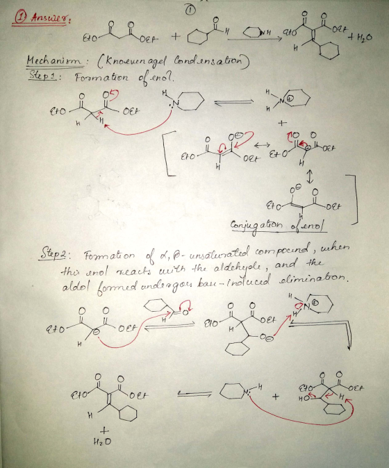6) Ansuulo: o als. 88+ esothoor & Lolt H₂ in CNH Ato I Det Ho HU Mechanism: (knoeven agel Condensation Step 1: Formation of e