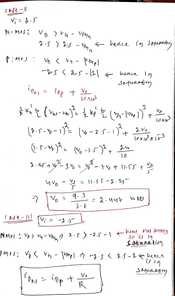 Ann cose! V=2.5 M-MOS: Vozvarutha 2.5 72.5 th a hence in sotunatting Pimos : Vo <ry- kthpl -2.5 < 2.5-111 & hence in sotunati