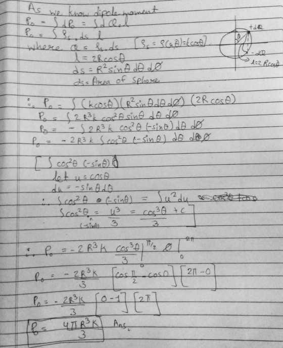 As know dipole moment Po as dhe Salad tda s كلمي where as hands Bs369 @)akcore? 1 = 2 Roost ds = R² sino do do ass Area of sp