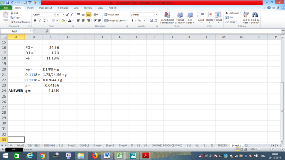 ke - Microsoft Excel (Product Activation Failed) Review File Home Insert Page Layout Formulas Data View Add-Ins E AutoSum - C
