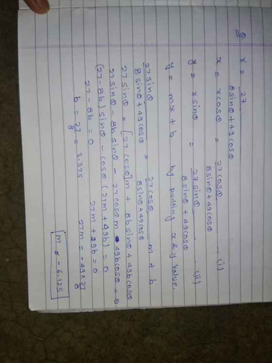 Wo 27 esino + 49 coso rcoso 27 COSO 8 sino +49 COSO & sino 27 sino o sino + 49coso most b by putting x & y Calue. 27 sino 27