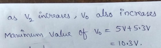 increases increases V also as 5V+S3V Vo Maumum Value = 10:3V