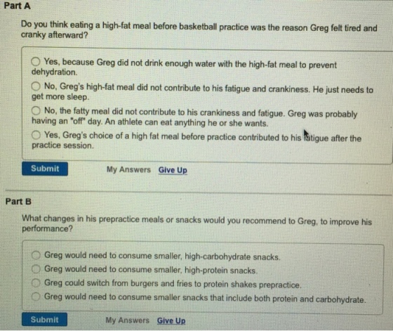 Nutrition questions