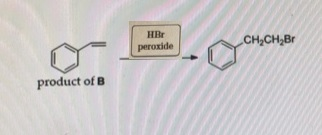 HBr CH,CHBr peroxide 2. gruota product of B