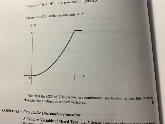 A graph of the CDF of Z is provided in Figure 8.3. Figure 8.5 CDF of the random variable z F2(z) Note that the CDF of Z is ev