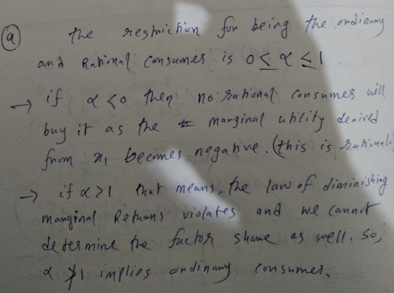 @ the resmiction for being the ordinary and Rational Consumer is os & al. if & to then no rational consumes will buy it as th