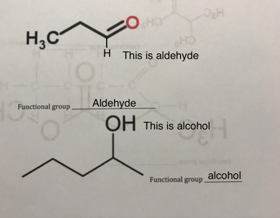 н.с H This is aldehyde Functional group Aldehyde OH This is alcohol Functional group alconol