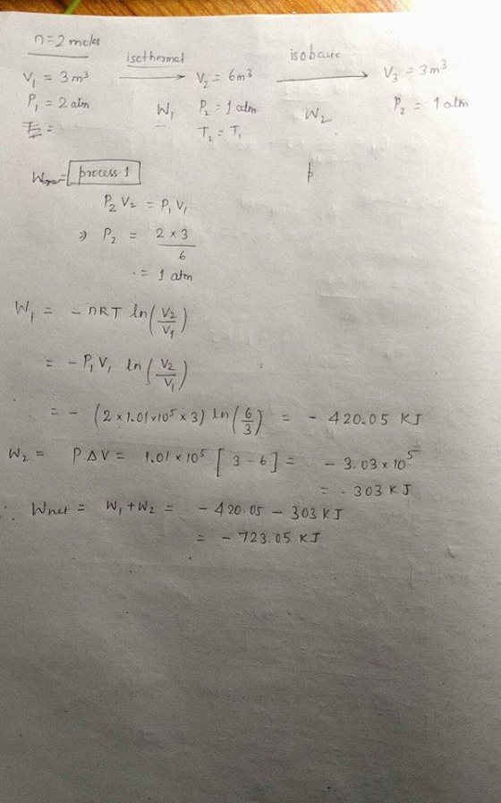 n 2 mcl iscthesmal 1 atm ν (2x1.0/>105 x 3) In(3) -420.05 KJ 36 3, 03 x 10 303 KJ 123.05 KT