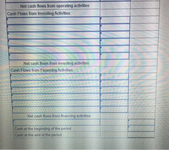 Net cash flows from operating activities Cash Flows from Investing Activities Net cash flows from investing activities Cash F