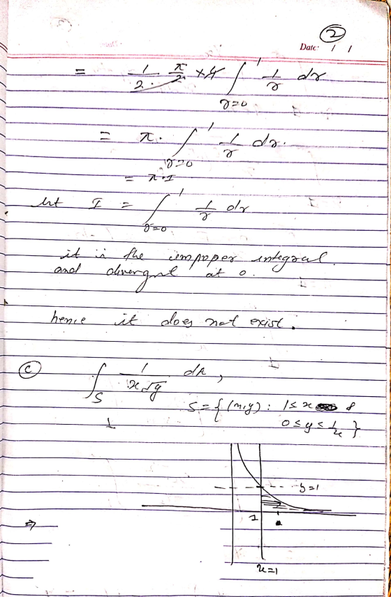 Date: / / = 1 x4 el txo T 2 020 ۔ f iept r 070 ht I = oly 820 it i the anal compoper integral overgne out hence it does not e