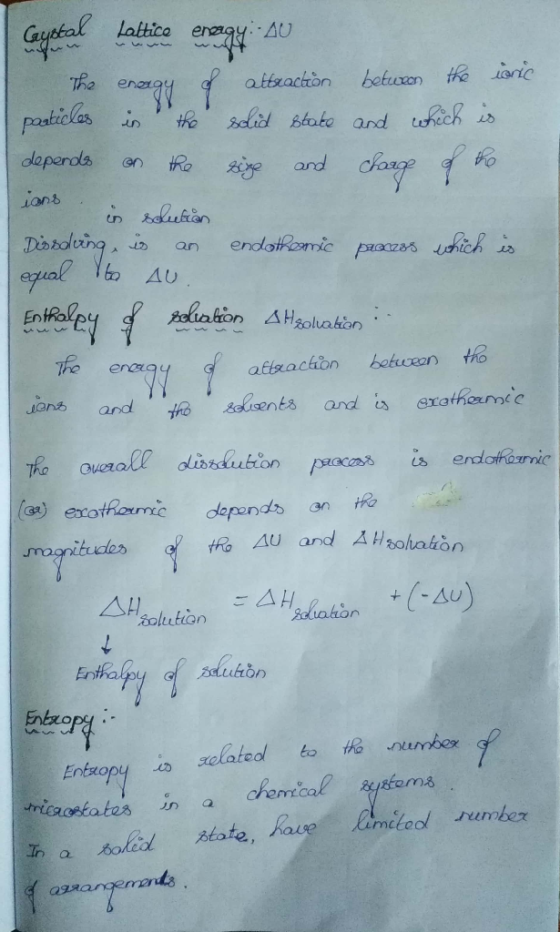 Gaystal The particles depends Lattice energii. 40 energy of attraction in the solid state on the size and between the inic an