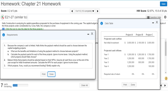 Homework: Chapter 21 Homework Save Score: 0.2 of 3 pts 7 9 of 12 (10 complete) HW Score: 52.67%, 15.8 of 30 pts %E21-27 (simi