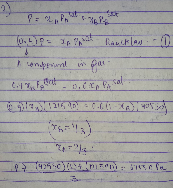 2 ) sat P = X AP Sat f UB PB (0.4) P = XA PASat Raults low. - A component in gas 0.4 88 Pogoreth 6.4)(B)(121590) - 061-36) (4