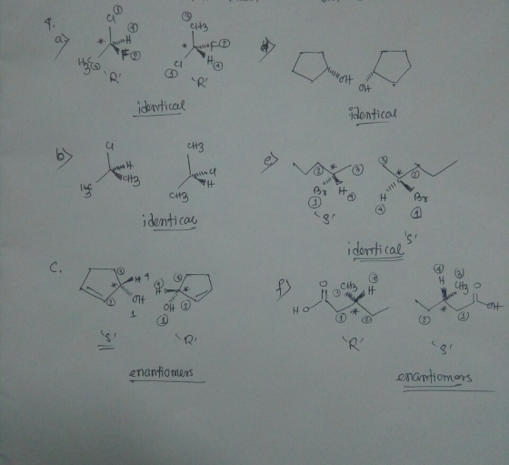 *99 CH3 * 2 Ha identical identical CH3 Lumut actz erine CHO Bo H identical O identicals о с H 3 HO * ☺ si Ri Si enantiomers e