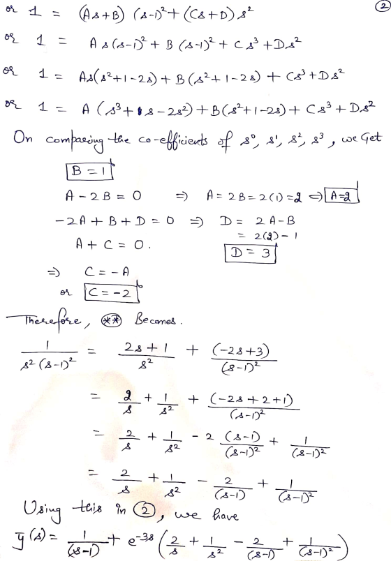 or 1 = 2 or 1 - (As+B) (0-1)2+(C8+D) 82 As (3-1² + B (81)2 + (8 +D8² 1 = Ad(82+1-23) + B (82+1-28) + (8 +D 82 of or 1 = A (33