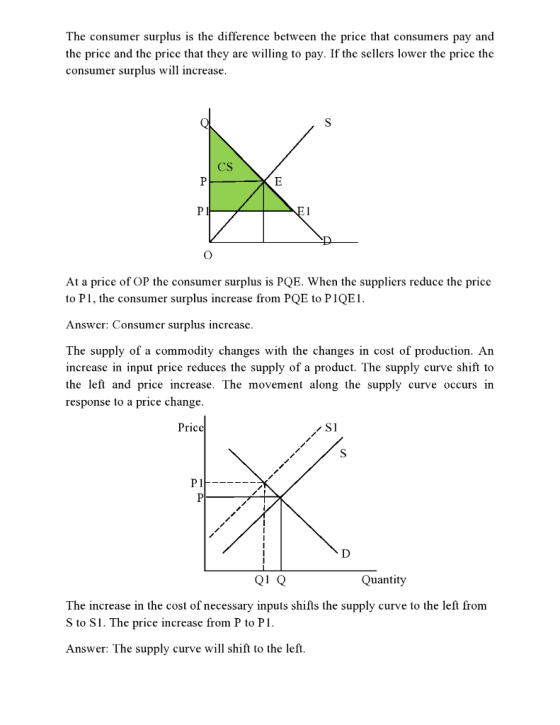 The consumer surplus is the difference between the price that consumers pay and the price and the price that they are willing