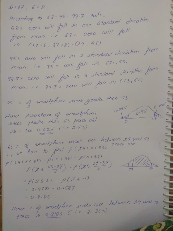 om Mean 687 aceo w C37-, 37,P) 29,45) 951. atro wil ul jo 2 standard deviation form mcan Pence peccen oze 0.025 o.ans usces cratce ha0 53 yeacs olo 0-95 2 aec betscen 2g anol $3 hore to fined 53-3 29-37 29 :/(3% 2) -/o (グs-,) 0.9プチ2-0-158ヲ Hence ce betaren 2 and