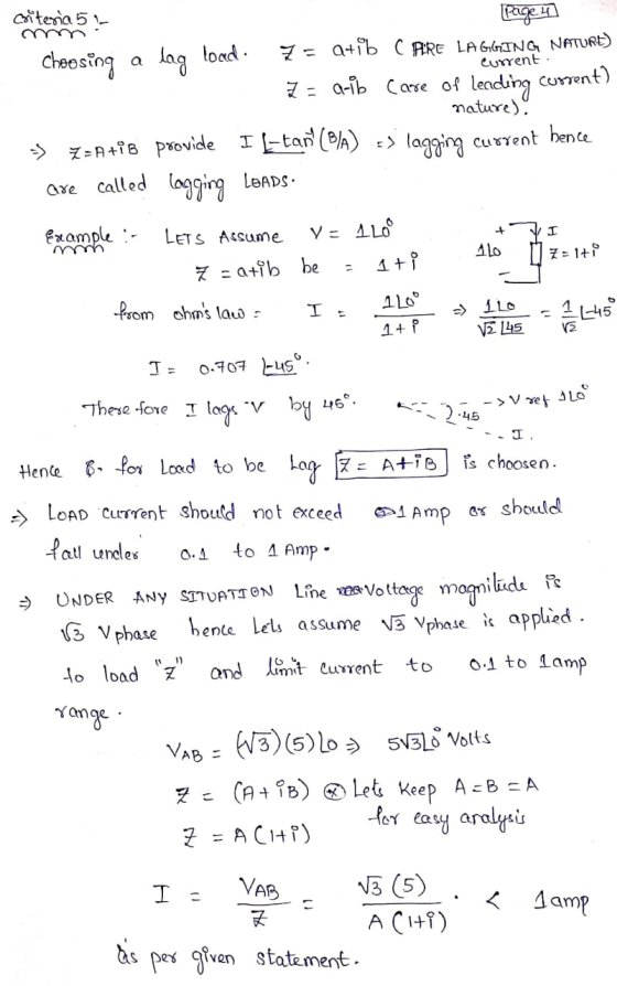Current. + VI 1+ VE 145 criteria 5 - Page 4 choosing a lag load. 7 = Quib C AIRE LAGGING NATURE) Z = a-lb Case of lending cur