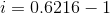 i=0.6216-1