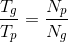 \frac{T_{g}}{T_{p}}=\frac{N_{p}}{N_{g}}