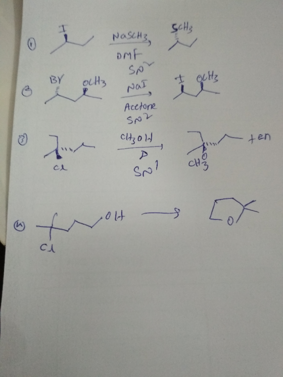ScHe NascHs DMF BY Nai Acctone SN2 +en CL CH CN