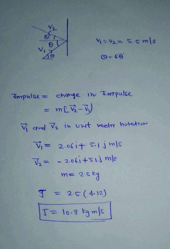 C9=68 change ih Epulce Fmpulse = N1 V quol V in uwt veetr hotetin V2.06it jmls 2 2.01+ mle 25y m= 2-5(412) T- lo.3 kgms