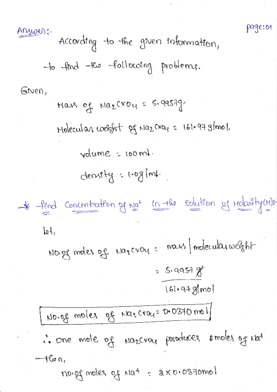 Answen: page:01 According to the given information, to find the following problems. Given, Mass of Haqcroua 5. 99579 Molecula