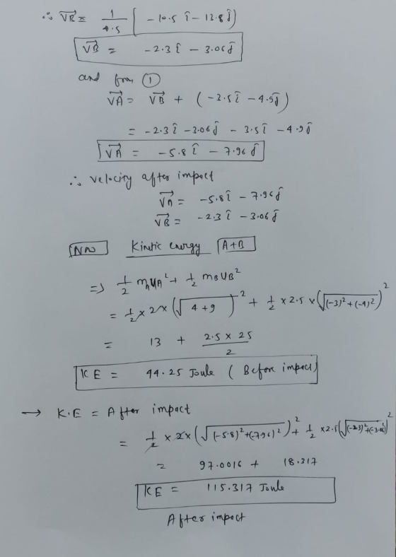 & TRE I l- les 1-12.88) IWB = -2.3 î - 3.00 h and from O VÀ = V + ( - 2i - 4 5 ) = -2.3 î -3:06 j - 3.5 î _4.95 Iva = -5. 8î