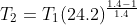 T_2=T_1(24.2)^{\frac{1.4-1}{1.4}}