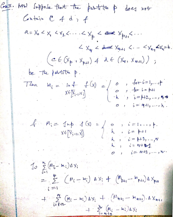 Cost Р . how suppose that the partition p does not Contain C 4 di f a=Xo < X, LX, C. ...<Xp < est Xpts... < Xa <a Xato c... <