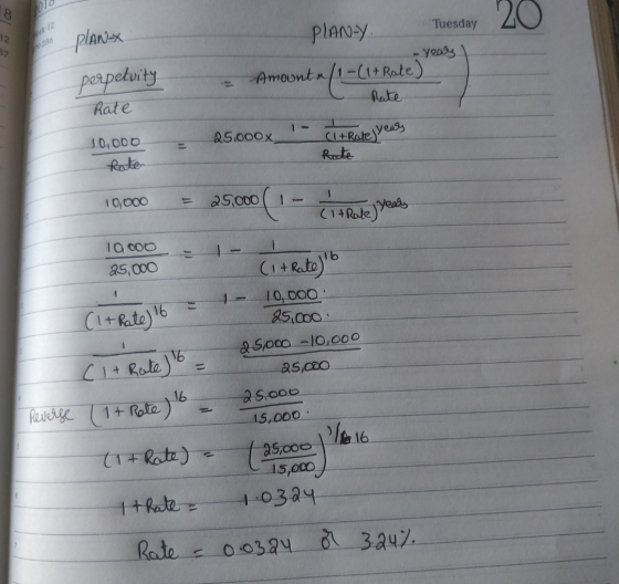 20 12 ek 12 planex plaNy 87 Tuesday p 286 yeass Amoontn/1-C Rate) perpelwity Rate Rate J0,000 1- a5.000x l+Rate)yeass Roste 1