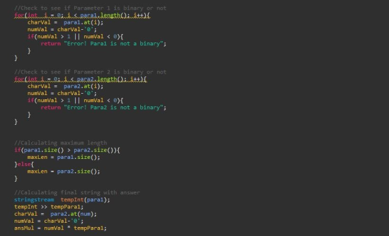 //Check to see if Parameter 1 is binary or not fubintem aliminusacal.lengthsmitti charval = paral.at(i); numVal = charVal-a