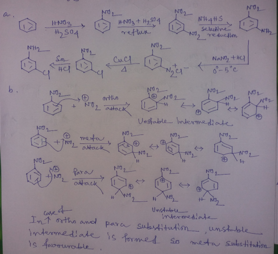 N NH4HS Selectne N reductm + wth 2504 rettur 2 AN Cuct Sn HCl NaNo, tHC + NOL NO2 ontha + NO2 attack NO 44 Unstable mterme di