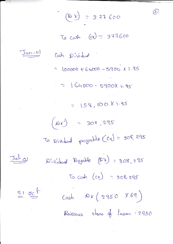 - 377 600 To cash (or) = 377600 Jun-ol Cash Divided 100000 +GLOCG - 15900 X 1.95 1.3 164000 - 5900X 1.95 158,100X1.95 (or) -