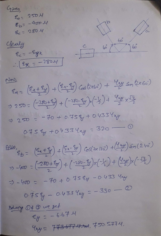 Given, 250M &b= - 400M Ec= 2804 a 60 clearly Ec= -ega Go 1600 -Ex = -2804 Now, Pas (8 + $)+5) G22) + La som ) > 250 = (-280 +