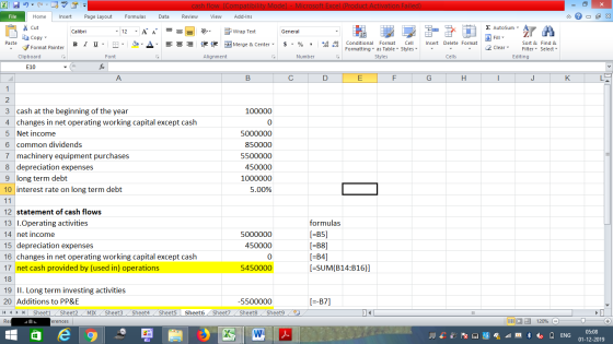 - 2x Σ AutoSum : A Insert Delete Format Fill 2 Clear Sort & Filter Editing Find & Select Cells G H I JK cash flow [Compatibil