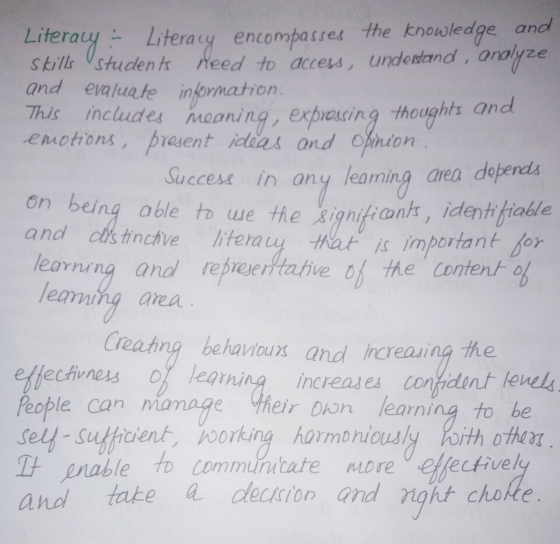 iterauy Literacy encompasser the knowledge and skill students reed to access, undetand, anayze and ealuate information This i