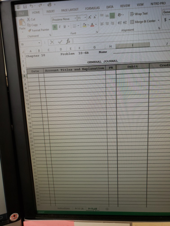 VIEW NITRO PRO REVIEW DATA KH 53: FILE HOME INSERT FORMULAS PAGE LAYOUT Gene == Cut Be Copy Wrap Text Merge & Center - Paste