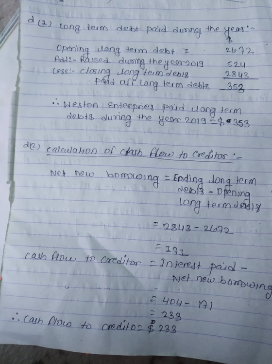a) tong lerm debt paid dunna the yeas Opening dong teim debt Add!- Raised dumng the eorg 2 lo 2, s24 28u3 Less closing -don