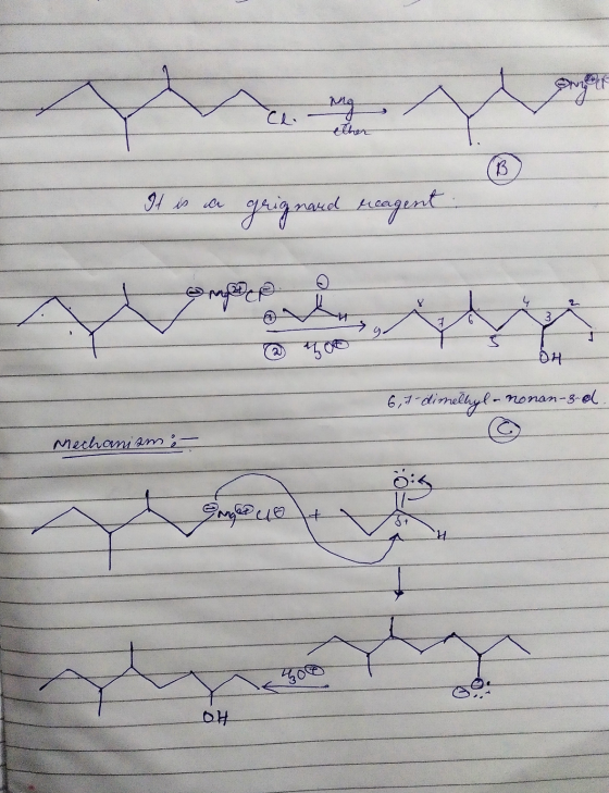 It is a grignard reagent. mylece 6, I-dimethyl - nonan-z.d. Mechaniam :- Google u t 004 얘
