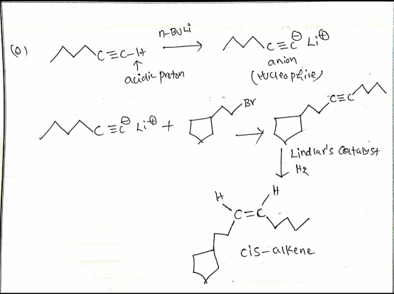 n-Buli acidic proton anion (recheophile) BY cz cze Lift Lindlars Catalyst I HZ cis-alkene