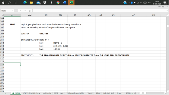 08:03 C W ENG 70 01-08-2020 36 Х AL219 X fx . AL AM AN AO AP AQ AR AS AT AU 204 TRUE capital gain yield on a stock that the i