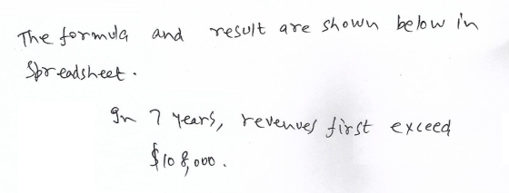WM The ormda andresult are Show be ow i predsheat qr.1 tears, revenue/tirst exceed 10 & 000 .