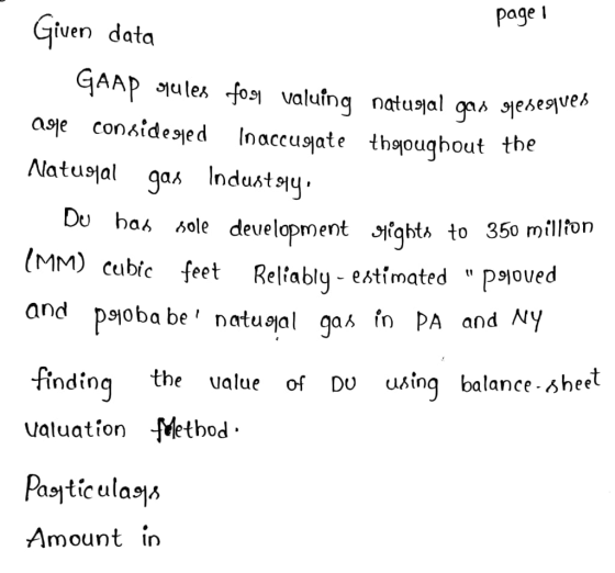 page 1 O Given data GAAP sules fogy valuing natugal gas glebes agje considegled Inaccugate thgoughout the Natusal gas Industr