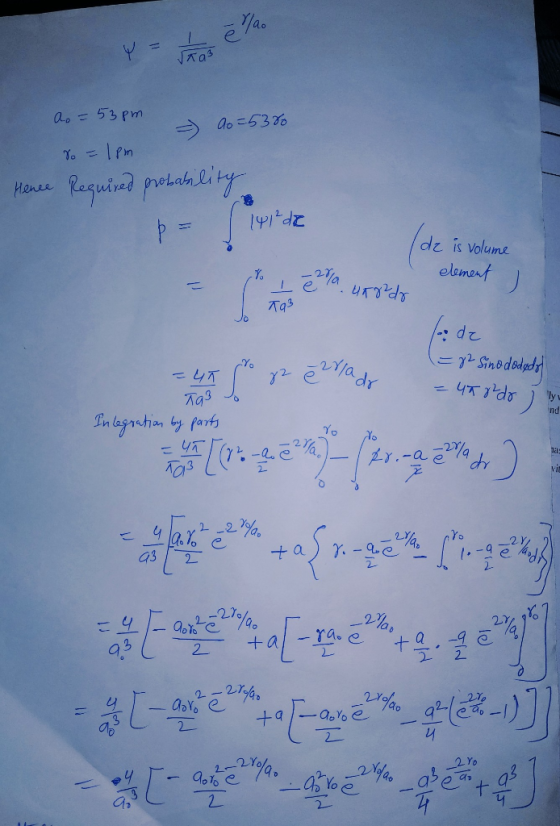 Y has ēro As = 53pm - 90=53% r = 1pm Hence Required probability 1412 de dz is volume element - 294 meteo. uruido e a urgzdr l