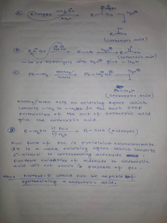 # RingBY Oo-v Rto (carboxyric acid) ③. RS BY DON REN - H308 Rathon - CN on hydrolysis with Hiso give a copt. .. phetis kmnog,